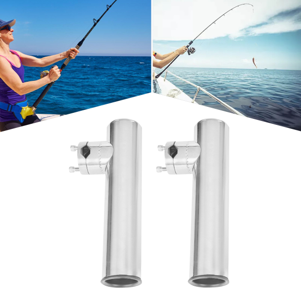 Soporte para caña de pescar de acero inoxidable 2 piezas de acero inoxidable de recreo para riel de 19 mm-25 mm Soporte para caña de pescar de acero inoxidable 2 piezas de acero inoxidable de recreo para riel de 19 mm-25 mm
