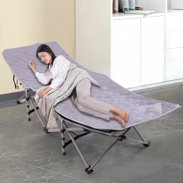 Cama de campo plegable para camping con colchón, soporta 200 kg, cama de invitados para viajes, interior, playa, jardín, 190 x 71 x 35 cm (gris) Cama de campo plegable para camping con colchón, soporta 200 kg, cama de invitados para viajes, interior, playa, jardín, 190 x 71 x 35 cm (gris)