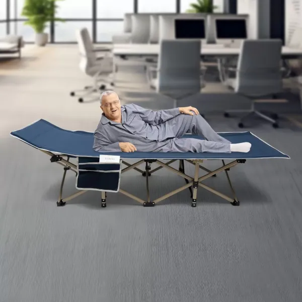 Cama de camping para tienda de campaña, cama plegable para camping, senderismo, cama ligera para exteriores, con bolsa de almacenamiento, color azul