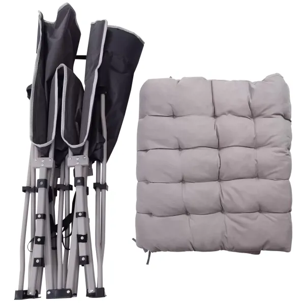 Cama de campo plegable de 190 x 71 cm, para adultos, para camping, plegable, de acero, hasta 250 kg, con colchón gris Cama de campo plegable de 190 x 71 cm, para adultos, para camping, plegable, de acero, hasta 250 kg, con colchón gris