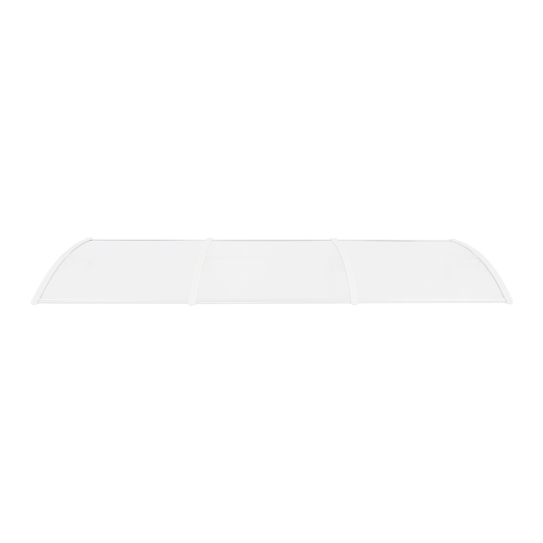 Marquesina de puerta de entrada, marquesina arqueada, dosel arqueado transparente, dosel transparente con estante blanco, 90*293cm