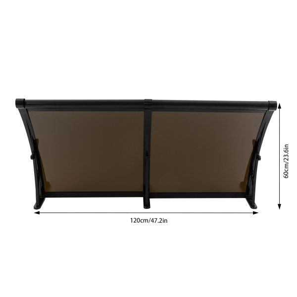 Toldo de lluvia para puerta de entrada, caseta de lluvia para puerta de entrada, protección solar, 120*60cm, Negro