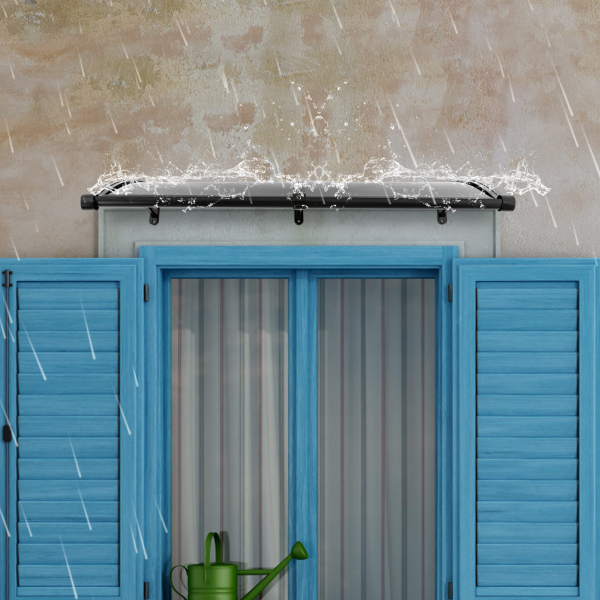 Toldo de lluvia para puerta de entrada, caseta de lluvia para puerta de entrada, protección solar, 120*60cm, Negro