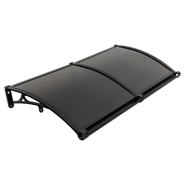 Toldo de lluvia para puerta de entrada, caseta de lluvia para puerta de entrada, protección solar, 120*60cm, Negro