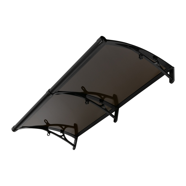Toldo de lluvia para puerta de entrada, caseta de lluvia para puerta de entrada, protección solar, 120*60cm, Negro
