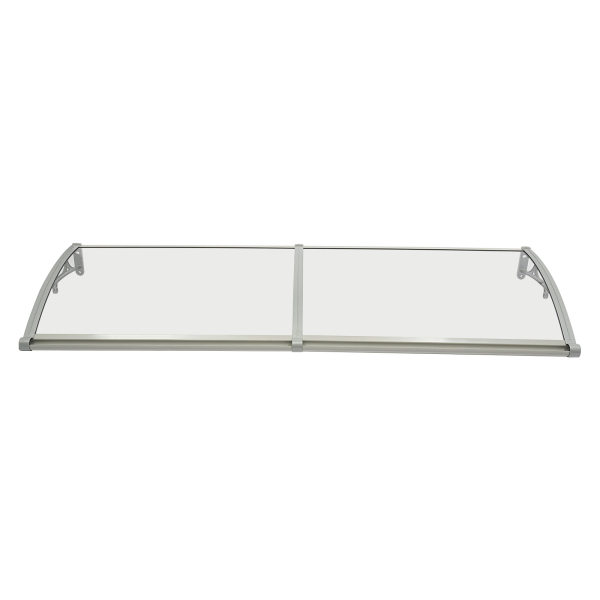 Cobertizo de lluvia con arco para puerta de entrada, 200*60 cm, para exteriores, protección solar, soporte plateado