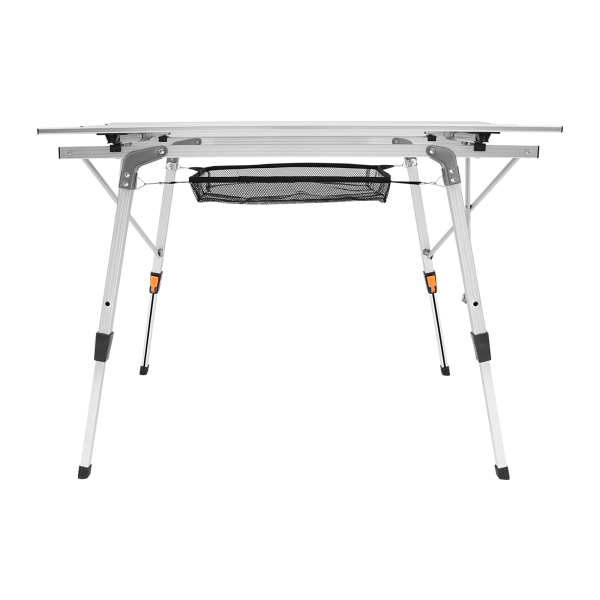 90x51.5x45-65cm Mesa de camping plegable, mesa de camping, mesa plegable con ajuste de altura, Plata