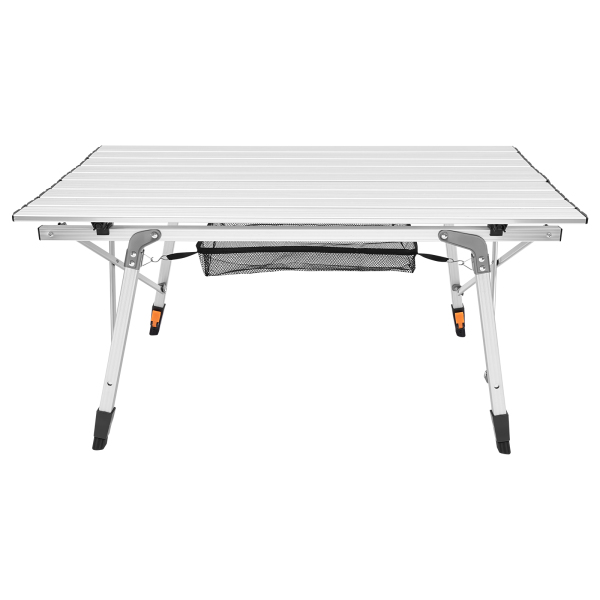 90x51.5x45-65cm Mesa de camping plegable, mesa de camping, mesa plegable con ajuste de altura, Plata