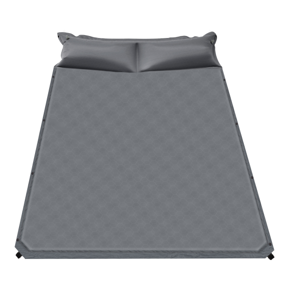 Colchón de aire autohinchable, colchoneta para dormir autohinchable, práctica para acampar al aire libre, Gris, Doble