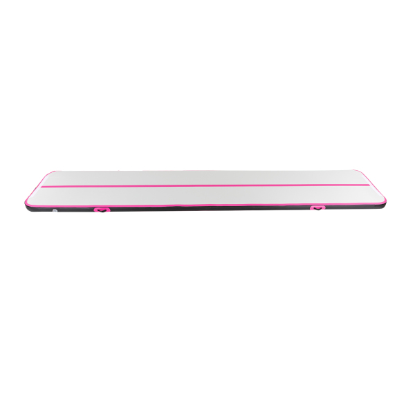 Colchoneta de gimnasia hinchable, 5m, con bomba de aire, colchoneta deportiva yoga, gimnasia & fitness, negro y rosa