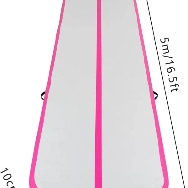 Alfombrilla hinchable para gimnasia, esterilla de yoga, deporte, gimnasio, con bolsa de transporte y bomba de aire eléctrica, 1 x 5 metros Alfombrilla hinchable para gimnasia, esterilla de yoga, deporte, gimnasio, con bolsa de transporte y bomba de aire eléctrica, 1 x 5 metros