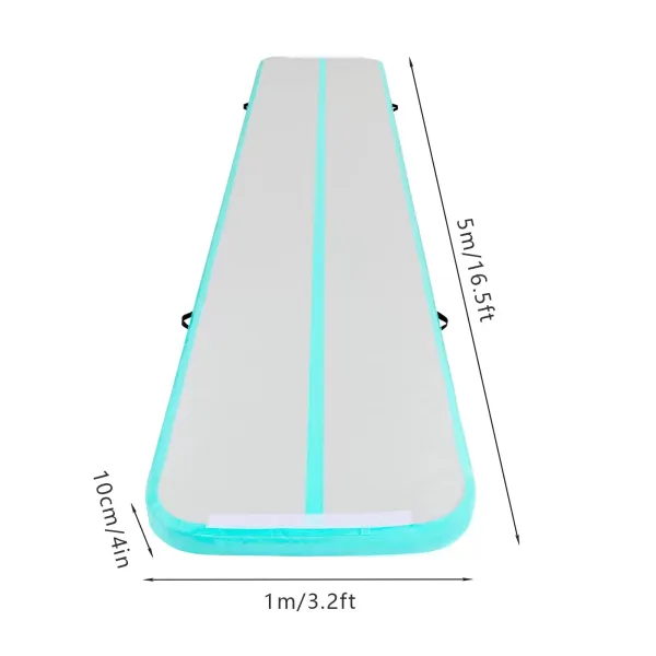 Alfombrilla hinchable para gimnasia, esterilla de yoga, deporte, gimnasio, con bolsa de transporte y bomba de aire eléctrica, 1 x 5 metros Alfombrilla hinchable para gimnasia, esterilla de yoga, deporte, gimnasio, con bolsa de transporte y bomba de aire eléctrica, 1 x 5 metros