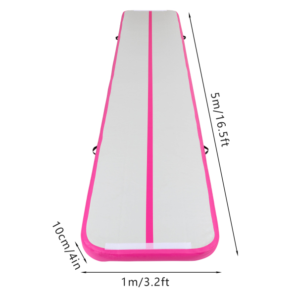 Alfombrilla hinchable para gimnasia, esterilla de yoga, deporte, gimnasio, con bolsa de transporte y bomba de aire eléctrica, 1 x 5 metros Alfombrilla hinchable para gimnasia, esterilla de yoga, deporte, gimnasio, con bolsa de transporte y bomba de aire eléctrica, 1 x 5 metros