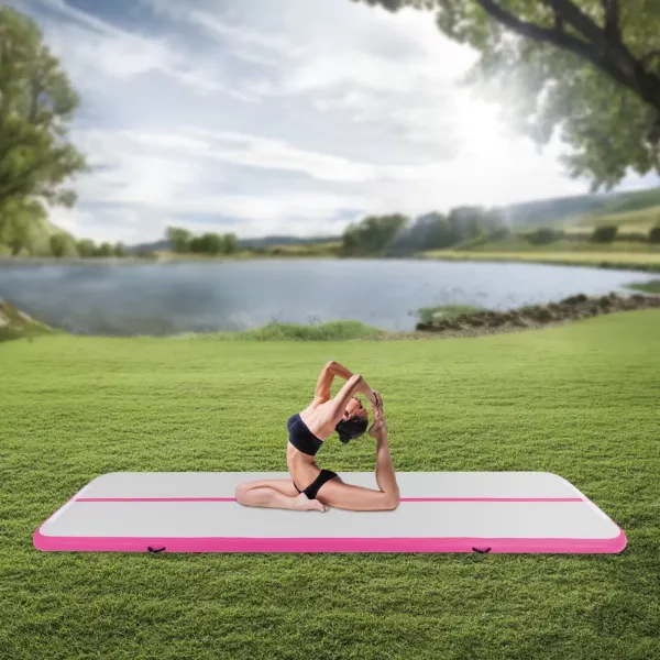 Esterilla hinchable de 4 m, unisex, para entrenamiento, 10 cm de grosor, con bomba de aire eléctrica, para yoga, taekwondo y gimnasia
