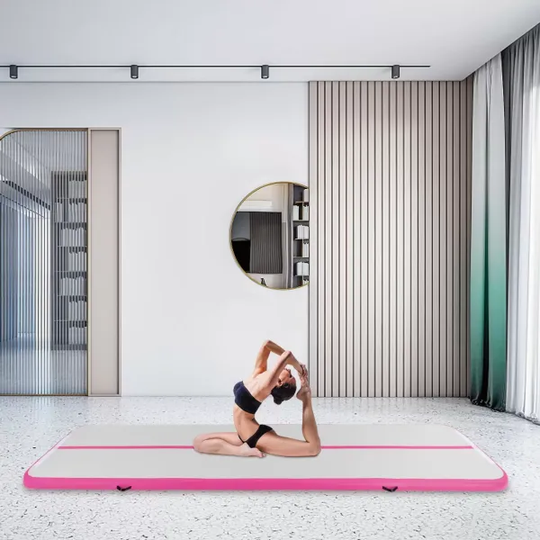 Esterilla hinchable de 4 m, unisex, para entrenamiento, 10 cm de grosor, con bomba de aire eléctrica, para yoga, taekwondo y gimnasia