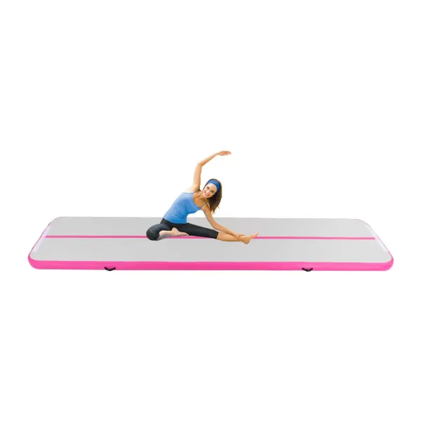 Esterilla hinchable de 4 m, unisex, para entrenamiento, 10 cm de grosor, con bomba de aire eléctrica, para yoga, taekwondo y gimnasia