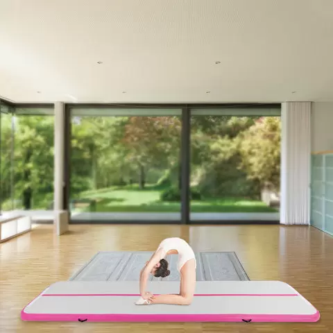 Esterilla hinchable de 4 m, unisex, para entrenamiento, 10 cm de grosor, con bomba de aire eléctrica, para yoga, taekwondo y gimnasia