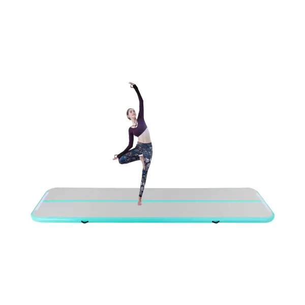 4M Esterilla de gimnasia inflable, antideslizante, 10 cm extra gruesa esterilla de fitness con bomba de aire, esterilla de yoga, de PVC cepillado