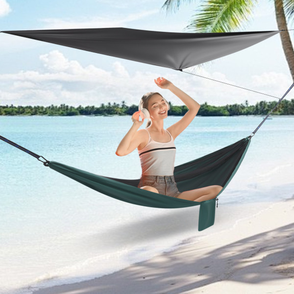 Hamaca de acampada, Hamaca con tienda mosquitera y lona antilluvia, Hamaca para mochilero y viaje, Diseño 2 en 1, 2,9*1,4 m Hamaca de acampada, Hamaca con tienda mosquitera y lona antilluvia, Hamaca para mochilero y viaje, Diseño 2 en 1, 2,9*1,4 m