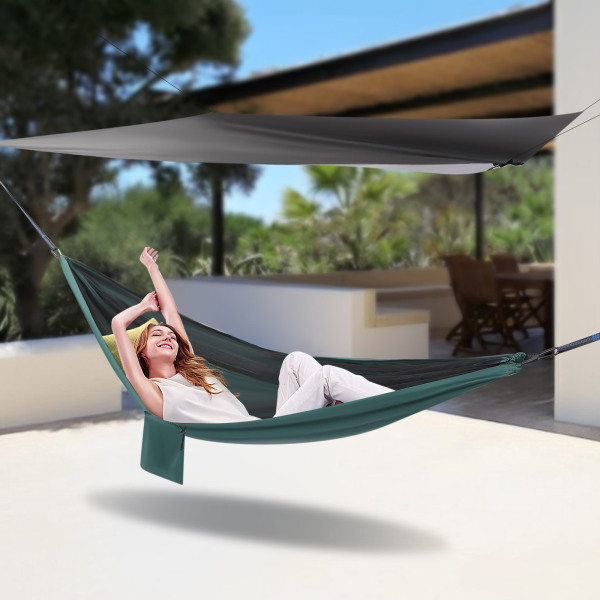 Hamaca de acampada, Hamaca con tienda mosquitera y lona antilluvia, Hamaca para mochilero y viaje, Diseño 2 en 1, 2,9*1,4 m Hamaca de acampada, Hamaca con tienda mosquitera y lona antilluvia, Hamaca para mochilero y viaje, Diseño 2 en 1, 2,9*1,4 m