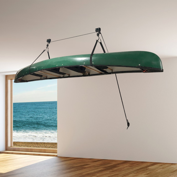 Alzamiento de kayak, alzamiento de canoa de kayak de montaje en techo, elevador de canoa de kayak para garaje de almacenamiento