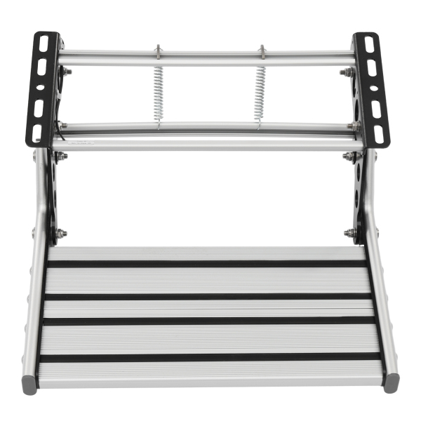 Escalón plegable para autocaravana, escalón manual para autocaravana con luz LED para autocaravanas, caravanas y caravanas
