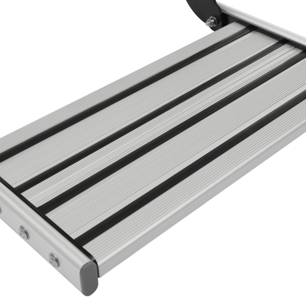 Escalón plegable para autocaravana, escalón manual para autocaravana con luz LED para autocaravanas, caravanas y caravanas