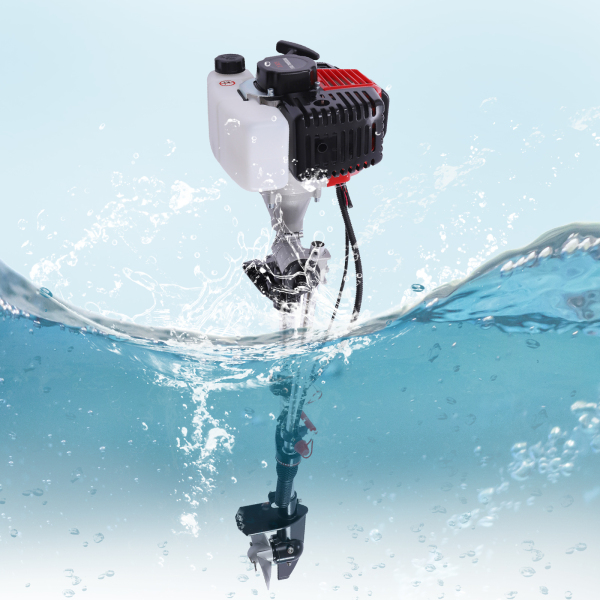 Motor eléctrico de barco fueraborda de 2 tiempos 2,3 CV, motor de barco de pesca CDI + refrigeración por agua 10 Km/H