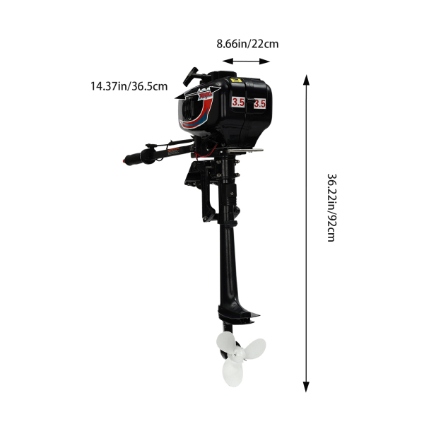 1.45KW Motor fueraborda, Motor fueraborda para barco de pesca, Motor de 2 tiempos, refrigeración por agua