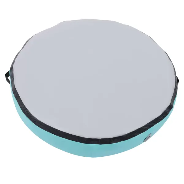 Esterilla de aire inflable redonda de 20,3 cm de espesor con bomba de aire eléctrica, esterilla de entrenamiento