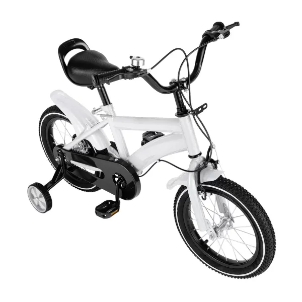 Bicicleta infantil de 14 pulgadas, para niños y niñas, equilibrio para aprender a montar a caballo, con freno de mano y ruedas de apoyo de contrapedal