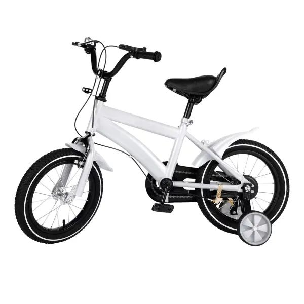 Bicicleta infantil de 14 pulgadas, para niños y niñas, equilibrio para aprender a montar a caballo, con freno de mano y ruedas de apoyo de contrapedal
