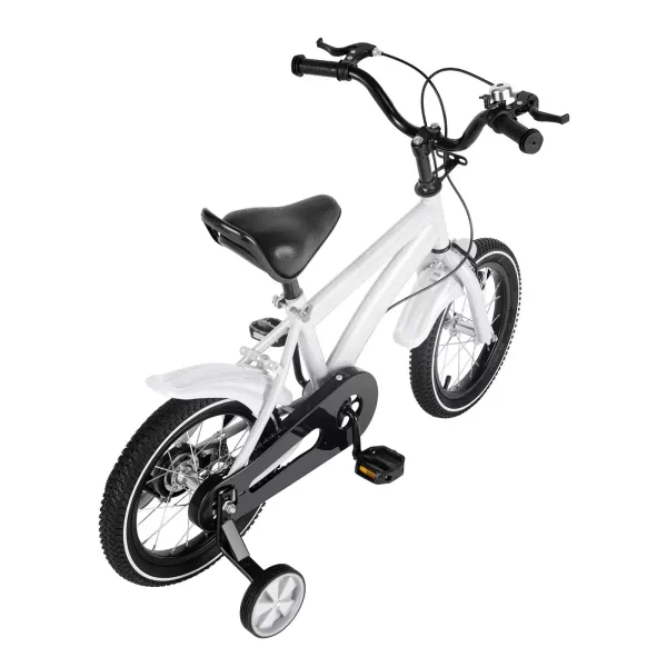 Bicicleta infantil de 14 pulgadas, para niños y niñas, equilibrio para aprender a montar a caballo, con freno de mano y ruedas de apoyo de contrapedal Bicicleta infantil de 14 pulgadas, para niños y niñas, equilibrio para aprender a montar a caballo, con freno de mano y ruedas de apoyo de contrapedal