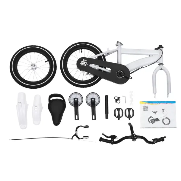 Bicicleta infantil de 14 pulgadas, para niños y niñas, equilibrio para aprender a montar a caballo, con freno de mano y ruedas de apoyo de contrapedal