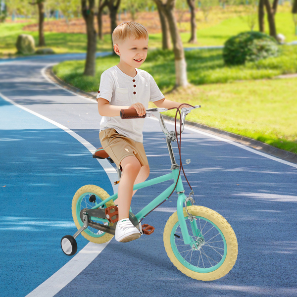 Bicicleta infantil de 14 pulgadas para niñas/niños, para niños de 3 a 4 años y una estatura de 90 – 110 cm,Verde
