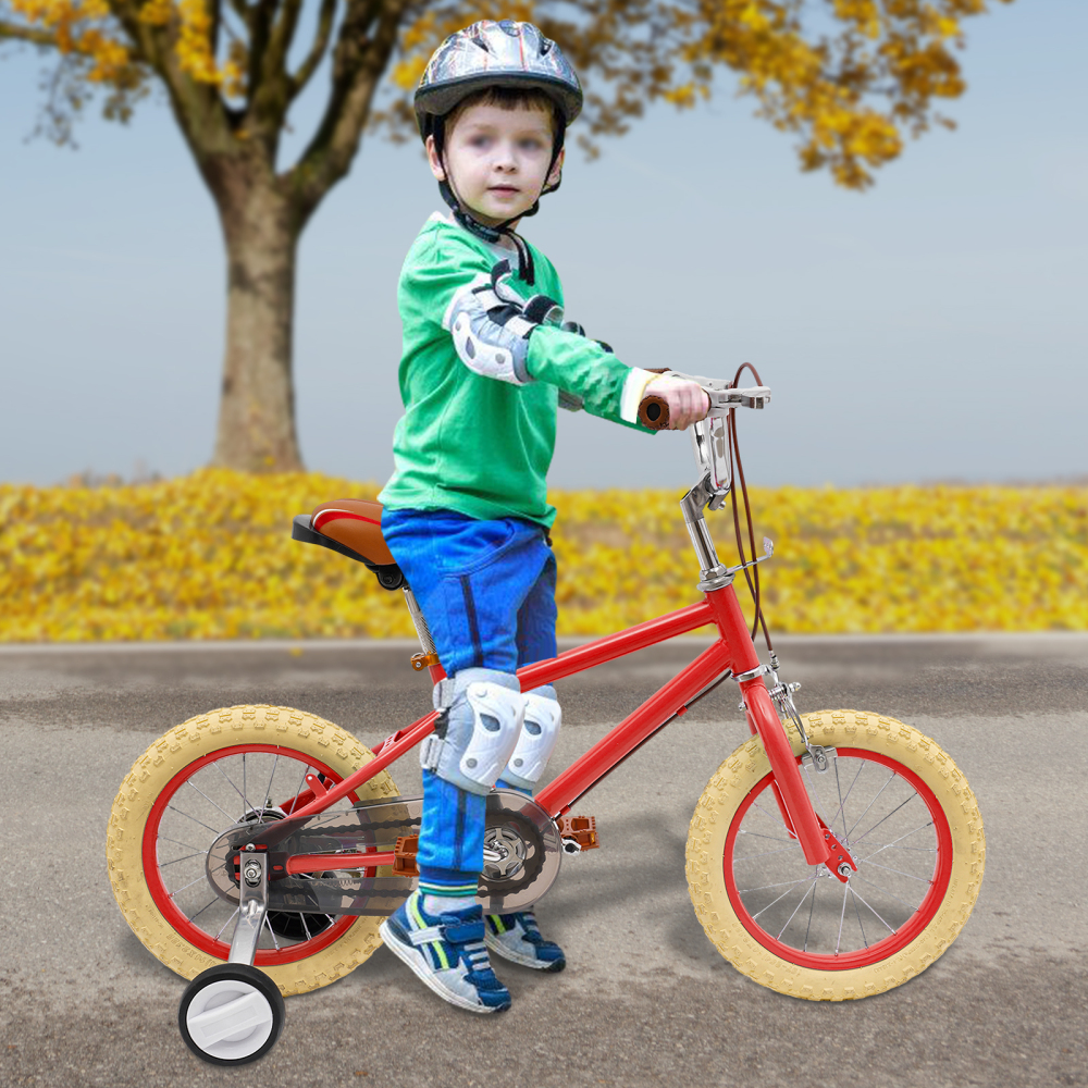 Bicicleta infantil de 14 pulgadas para niñas/niños, para niños de 3 a 4 años y una estatura de 90 – 110 cm,Rojo