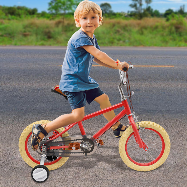 Bicicleta infantil de 14 pulgadas para niñas/niños, para niños de 3 a 4 años y una estatura de 90 – 110 cm,Rojo Bicicleta infantil de 14 pulgadas para niñas/niños, para niños de 3 a 4 años y una estatura de 90 – 110 cm,Rojo