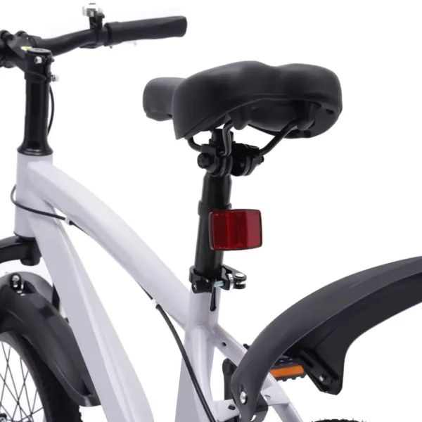 Bicicleta infantil de montaña de 18 pulgadas, con linterna eléctrica, campana de advertencia, para niños y niñas de 1,25 a 1,4 m, color blanco Bicicleta infantil de montaña de 18 pulgadas, con linterna eléctrica, campana de advertencia, para niños y niñas de 1,25 a 1,4 m, color blanco