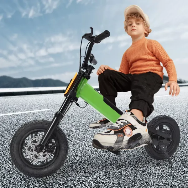 Bicicleta eléctrica para niños de 5 a 12 años, motocicleta eléctrica de 24 V y 200 W de equilibrio, con neumático inflable de 12 pulgadas