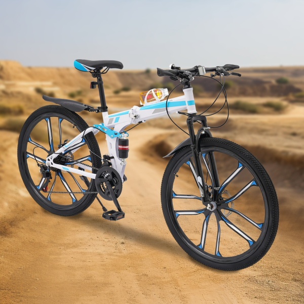 Bicicleta de montaña plegable de 21 velocidades, bicicleta plegable para adultos, bicicleta de montaña, freno de disco de 26 pulgadas Bicicleta de montaña plegable de 21 velocidades, bicicleta plegable para adultos, bicicleta de montaña, freno de disco de 26 pulgadas