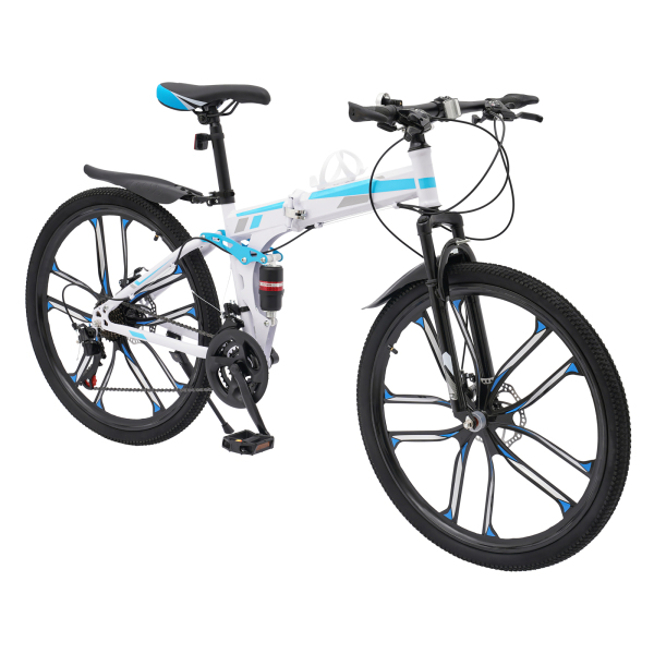 Bicicleta de montaña plegable de 21 velocidades, bicicleta plegable para adultos, bicicleta de montaña, freno de disco de 26 pulgadas