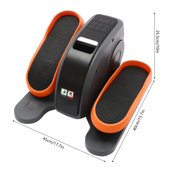 Máquina elíptica bajo escritorio para personas mayores, entrenador portátil para oficina en casa con mando a distancia, Naranja