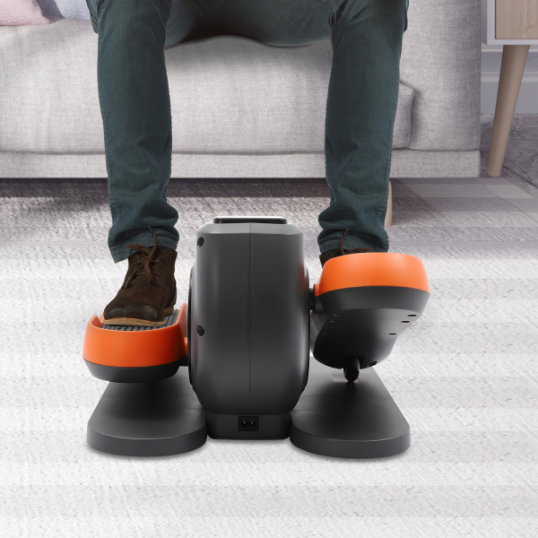 Máquina elíptica bajo escritorio para personas mayores, entrenador portátil para oficina en casa con mando a distancia, Naranja