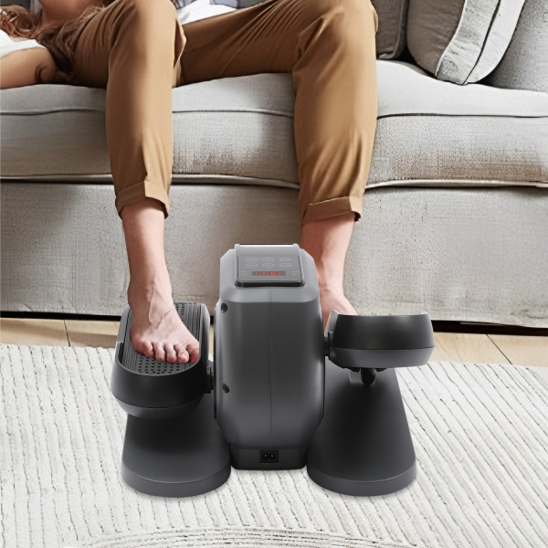 Máquina elíptica bajo escritorio para personas mayores, entrenador portátil para oficina en casa con mando a distancia, Gris oscuro