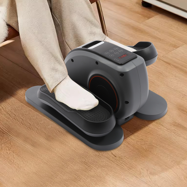 Máquina elíptica bajo escritorio para personas mayores, entrenador portátil para oficina en casa con mando a distancia, Gris oscuro