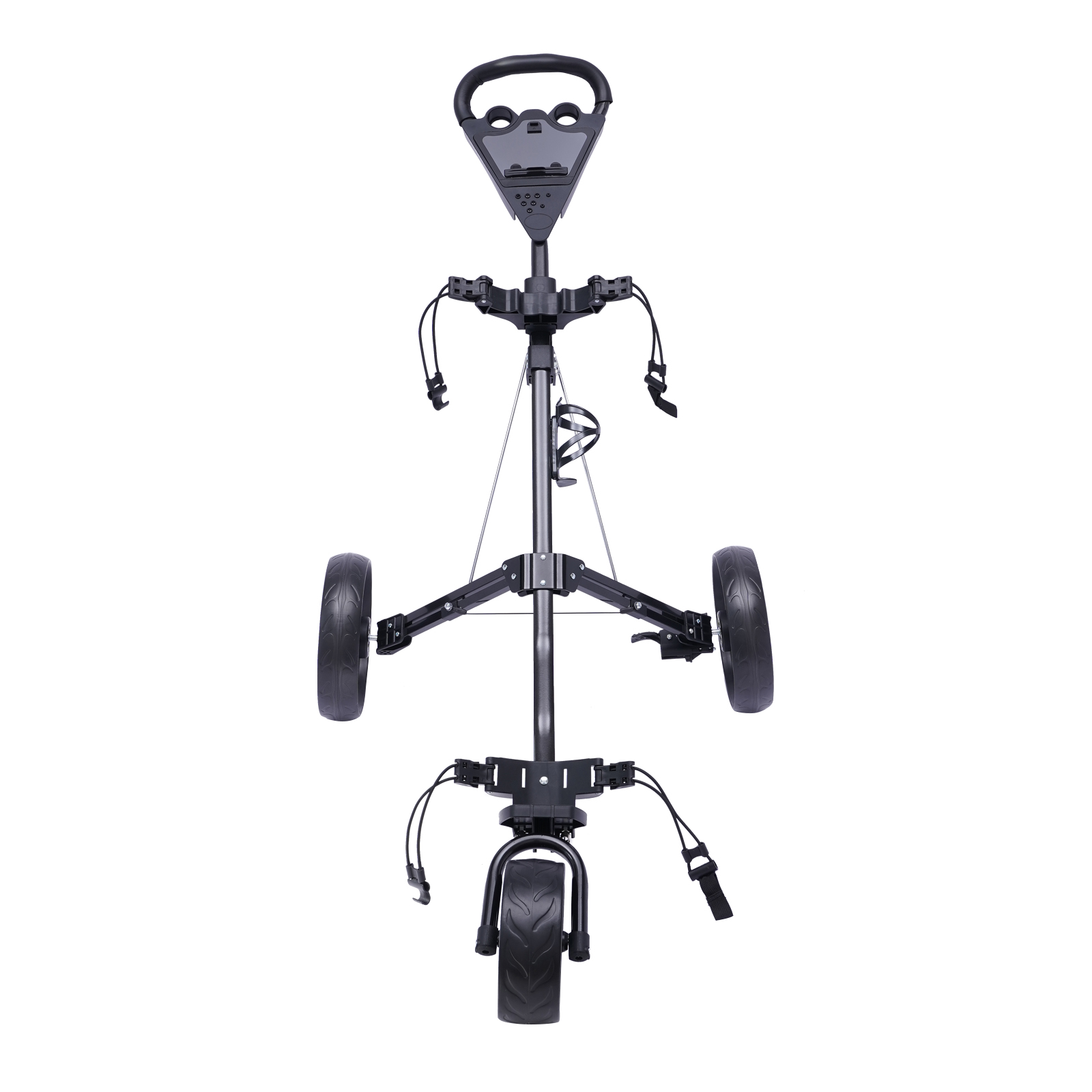 3 ruedas Carrito de golf plegable con freno de pie, abierto y cerrado en UN segundo, portavasos gratuito incluido 3 ruedas Carrito de golf plegable con freno de pie, abierto y cerrado en UN segundo, portavasos gratuito incluido