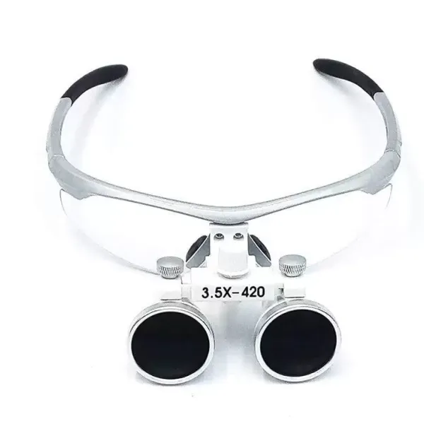 Lupa binocular para laboratorio (3,5x420 mm, incluye linterna LED)