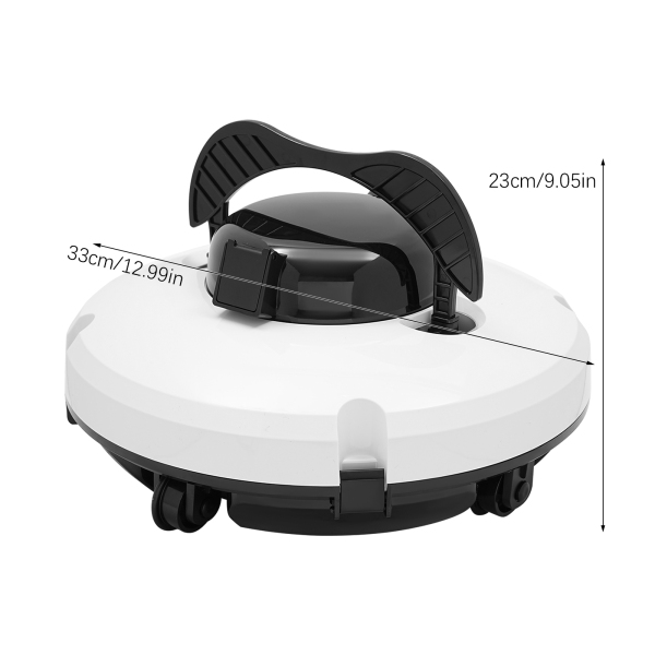 Robot aspirador sin cable para piscinas, Robot limpiafondos automático, Velocidad de arrastre: 17m/55.77ft /Min, 33*23cm Robot aspirador sin cable para piscinas, Robot limpiafondos automático, Velocidad de arrastre: 17m/55.77ft /Min, 33*23cm