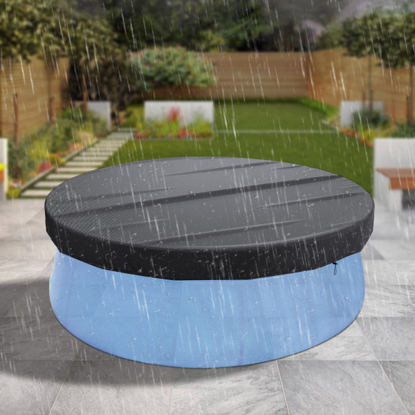 Cubierta redonda para piscina Cobertor de piscina con hebilla mejorada cuerda clavos para el suelo 366 cm Cubierta redonda para piscina Cobertor de piscina con hebilla mejorada cuerda clavos para el suelo 366 cm