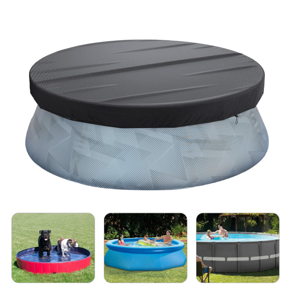 Cubierta redonda para piscina Cobertor de piscina con hebilla mejorada cuerda clavos para el suelo 366 cm